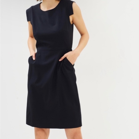 J.Crew Resume Dress Black Wool Stretch #C9102 Size 4 - Picture 4 of 12